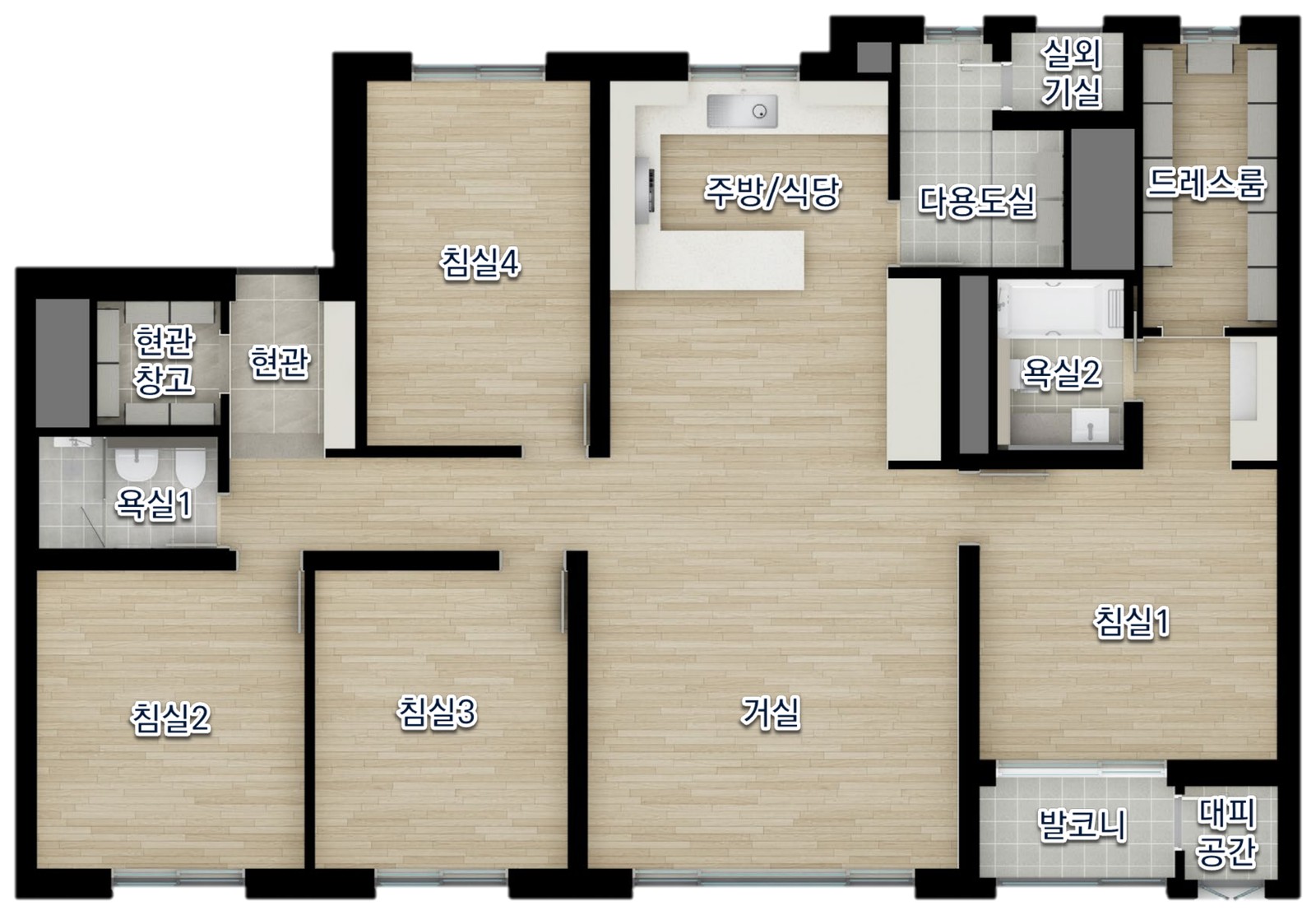 지웰 엘리움 양주 덕계역 아파트 122A 평면도